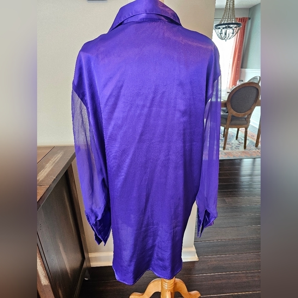 Victoria's Secret Gold Label Vintage Size Medium Purple Oversized Sleep Shirt - Picture 6 of 10